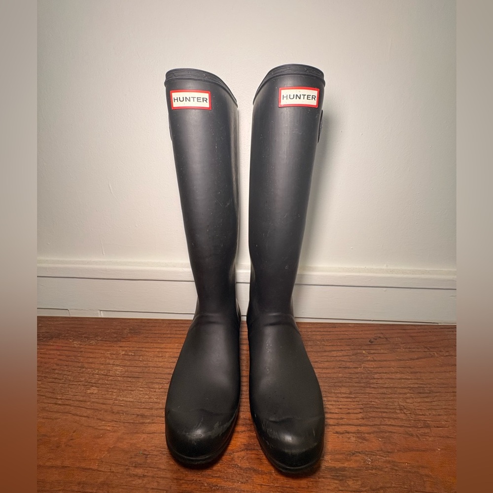 Hunter Matte Black Knee-High Rain Boots